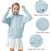 imageRolanko Kids Zip Up Sun Hoodie UPF50 with Thumbholes Lightweight UV Protection Jacket for Girls Athletic Tops 512 YearsBlue