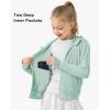 imageRolanko Kids Zip Up Sun Hoodie UPF50 with Thumbholes Lightweight UV Protection Jacket for Girls Athletic Tops 512 YearsGreen