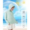 imageRolanko Kids Zip Up Sun Hoodie UPF50 with Thumbholes Lightweight UV Protection Jacket for Girls Athletic Tops 512 YearsGreen