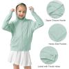 imageRolanko Kids Zip Up Sun Hoodie UPF50 with Thumbholes Lightweight UV Protection Jacket for Girls Athletic Tops 512 YearsGreen