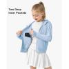 imageRolanko Kids Zip Up Sun Hoodie UPF50 with Thumbholes Lightweight UV Protection Jacket for Girls Athletic Tops 512 YearsHazeblue
