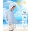 imageRolanko Kids Zip Up Sun Hoodie UPF50 with Thumbholes Lightweight UV Protection Jacket for Girls Athletic Tops 512 YearsHazeblue