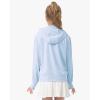 imageRolanko Kids Zip Up Sun Hoodie UPF50 with Thumbholes Lightweight UV Protection Jacket for Girls Athletic Tops 512 YearsHazeblue
