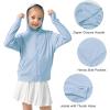 imageRolanko Kids Zip Up Sun Hoodie UPF50 with Thumbholes Lightweight UV Protection Jacket for Girls Athletic Tops 512 YearsHazeblue