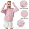 imageRolanko Kids Zip Up Sun Hoodie UPF50 with Thumbholes Lightweight UV Protection Jacket for Girls Athletic Tops 512 YearsPink