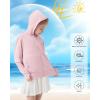 imageRolanko Kids Zip Up Sun Hoodie UPF50 with Thumbholes Lightweight UV Protection Jacket for Girls Athletic Tops 512 YearsPink