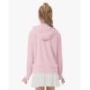 imageRolanko Kids Zip Up Sun Hoodie UPF50 with Thumbholes Lightweight UV Protection Jacket for Girls Athletic Tops 512 YearsPink