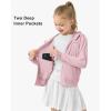 imageRolanko Kids Zip Up Sun Hoodie UPF50 with Thumbholes Lightweight UV Protection Jacket for Girls Athletic Tops 512 YearsPink
