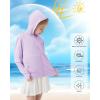 imageRolanko Kids Zip Up Sun Hoodie UPF50 with Thumbholes Lightweight UV Protection Jacket for Girls Athletic Tops 512 YearsPurple