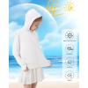 imageRolanko Kids Zip Up Sun Hoodie UPF50 with Thumbholes Lightweight UV Protection Jacket for Girls Athletic Tops 512 YearsWhite