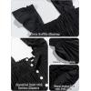 imageRolanko Tween Girls Summer Dress Ruffle Sleeve Smocked ALine Tiered Sundress for Kids with PocketsBlack