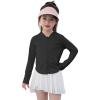 imageRolanko Girls Lightweight Sun Protection Jacket UPF50 Zip Up Athletic Hoodie Tops for Kids Fishing Hiking OutdoorBlack