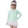 imageRolanko Girls Lightweight Sun Protection Jacket UPF50 Zip Up Athletic Hoodie Tops for Kids Fishing Hiking OutdoorLightgreen