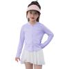 imageRolanko Girls Lightweight Sun Protection Jacket UPF50 Zip Up Athletic Hoodie Tops for Kids Fishing Hiking OutdoorPurple