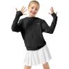 imageRolanko Kids Zip Up Sun Hoodie UPF50 with Thumbholes Lightweight UV Protection Jacket for Girls Athletic Tops 512 YearsBlack