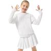 imageRolanko Kids Zip Up Sun Hoodie UPF50 with Thumbholes Lightweight UV Protection Jacket for Girls Athletic Tops 512 YearsWhite