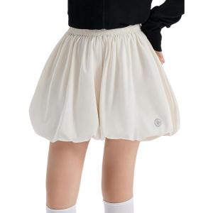 imageRolanko Girls Bubble Shorts Elastic Waist Puff Casual Bloomers Loose Fit Cute Balloon Shorts for Kids 512 YBeige