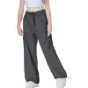 imageRolanko Parachute Pants for Girls Y2K Cargo Trousers with Pockets Harajuku Jogger Pants Kids 414 YearsDarkgray