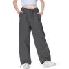 imageRolanko Parachute Pants for Girls Y2K Cargo Trousers with Pockets Harajuku Jogger Pants Kids 414 YearsDarkgray
