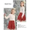 imageRolanko Girls Sequin Skirt Elastic Waist Glitter Sparkly Skort with Lining Twirling Shiny Skirts for Kids Dance Party 512YRed