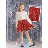 imageRolanko Girls Sequin Skirt Elastic Waist Glitter Sparkly Skort with Lining Twirling Shiny Skirts for Kids Dance Party 512YRed