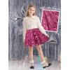 imageRolanko Girls Sequin Skirt Elastic Waist Glitter Sparkly Skort with Lining Twirling Shiny Skirts for Kids Dance Party 512YRose