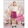 imageRolanko Girls Sequin Skirt Elastic Waist Glitter Sparkly Skort with Lining Twirling Shiny Skirts for Kids Dance Party 512YRose
