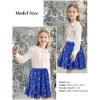 imageRolanko Girls Sequin Skirt Elastic Waist Glitter Sparkly Skort with Lining Twirling Shiny Skirts for Kids Dance Party 512YRoyalblue