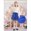 imageRolanko Girls Sequin Skirt Elastic Waist Glitter Sparkly Skort with Lining Twirling Shiny Skirts for Kids Dance Party 512YRoyalblue