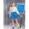 imageRolanko Girls Sequin Skirt Elastic Waist Glitter Sparkly Skort with Lining Twirling Shiny Skirts for Kids Dance Party 512YSkyblue