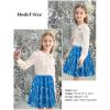 imageRolanko Girls Sequin Skirt Elastic Waist Glitter Sparkly Skort with Lining Twirling Shiny Skirts for Kids Dance Party 512YSkyblue