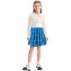 imageRolanko Girls Sequin Skirt Elastic Waist Glitter Sparkly Skort with Lining Twirling Shiny Skirts for Kids Dance Party 512YSkyblue