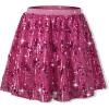 imageRolanko Girls Sequin Skirt Elastic Waist Glitter Sparkly Skort with Lining Twirling Shiny Skirts for Kids Dance Party 512YRose