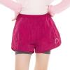 imageRolanko Girls 2 in 1 Athletic Shorts Quick Dry Running Sports Active Shorts with Pockets for Kids 511 YRose