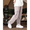 imageRolanko Boys Girls Cargo Pants Quick Dry Lightweight Elastic Waist Kids Trousers with Pockets for Sports OutdoorGraypurple
