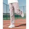 imageRolanko Boys Girls Cargo Pants Quick Dry Lightweight Elastic Waist Kids Trousers with Pockets for Sports OutdoorGraypurple