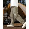 imageRolanko Boys Girls Cargo Pants Quick Dry Lightweight Elastic Waist Kids Trousers with Pockets for Sports OutdoorKhaki