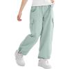 imageRolanko Parachute Pants for Girls Y2K Cargo Trousers with Pockets Harajuku Jogger Pants Kids 414 YearsMintgreen