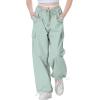 imageRolanko Parachute Pants for Girls Y2K Cargo Trousers with Pockets Harajuku Jogger Pants Kids 414 YearsMintgreen