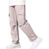 imageRolanko Boys Girls Cargo Pants Quick Dry Lightweight Elastic Waist Kids Trousers with Pockets for Sports OutdoorGraypurple