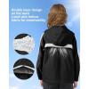 imageRolanko Girls Rain Jacket Kids Waterproof Lightweight Hooded Windbreaker Raincoat for Boys Outdoor Hiking School TravelBlack