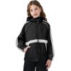 imageRolanko Girls Rain Jacket Kids Waterproof Lightweight Hooded Windbreaker Raincoat for Boys Outdoor Hiking School TravelBlack