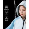 imageRolanko Girls Rain Jacket Kids Waterproof Lightweight Hooded Windbreaker Raincoat for Boys Outdoor Hiking School TravelBlue