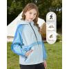 imageRolanko Girls Rain Jacket Kids Waterproof Lightweight Hooded Windbreaker Raincoat for Boys Outdoor Hiking School TravelBlue