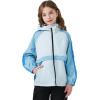 imageRolanko Girls Rain Jacket Kids Waterproof Lightweight Hooded Windbreaker Raincoat for Boys Outdoor Hiking School TravelBlue