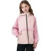 imageRolanko Girls Rain Jacket Kids Waterproof Lightweight Hooded Windbreaker Raincoat for Boys Outdoor Hiking School TravelPink