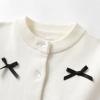 imageRolanko Girls Cardigan Sparkling Sequin Kids Knit Button Up Sweater Cardigan Long Sleeve 411 YearsBowwhite