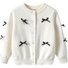 imageRolanko Girls Cardigan Sparkling Sequin Kids Knit Button Up Sweater Cardigan Long Sleeve 411 YearsBowwhite