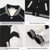 imageRolanko Girls Varsity Jackets Baseball Bomber Color Block Letterman Jacket Outwear With Pockets 715 YearsBlack
