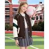 imageRolanko Girls Varsity Jackets Baseball Bomber Color Block Letterman Jacket Outwear With Pockets 715 YearsBrown